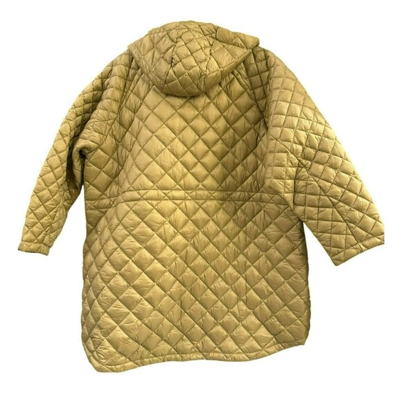 Athleta Whisper Featherless Puffer Parka Size 3X Beige Gold Quilted Coat Jacket - Picture 4 of 6